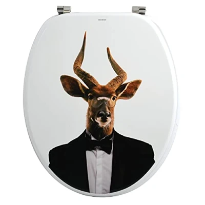 Afbeelding van MSV Toiletbril MDF NYALA scharnieren van roestvrij staal