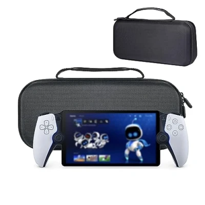 Afbeelding van QINOUK Hoesje voor Sony PlayStation Portal, [schokbestendig] harde beschermhoes reizen, draagbare opslag, zwart
