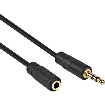 Afbeelding van Jack verlengkabel 3.5 mm Male To Female Zwart 3 meter Allteq