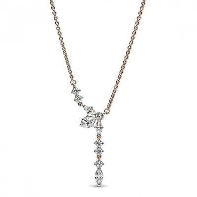 Afbeelding van Pandora Sparkling Herbarium Cluster DROP Ketting, Dames, Maat: 45, Rose gold plated