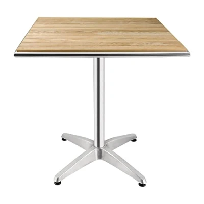 Afbeelding van Bolero vierkante terrastafel met essenhouten blad 70cm