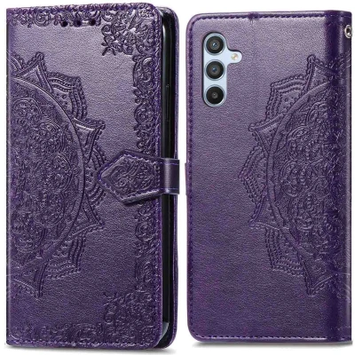 Afbeelding van imoshion Hoesje Geschikt voor Samsung Galaxy A26 Met Pasjeshouder Mandala Bookcase Paars