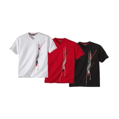 Afbeelding van ATLAS FOR MEN Set van 3 heren T shirts met korte mouwen Verkrijgbaar in grote maten M tot 5XL