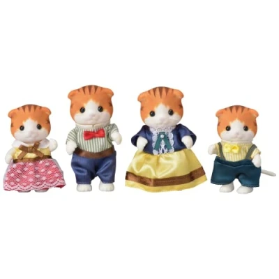 Image de Set de 4 figurines Sylvanian Families 5290 La famille chat roux