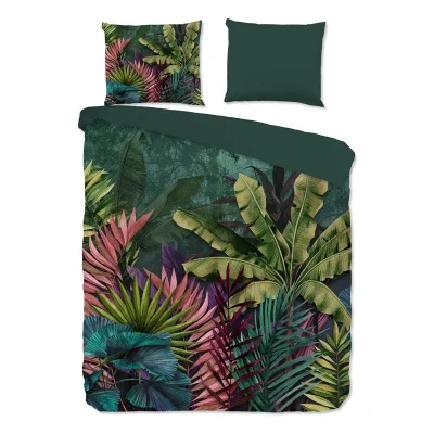 Afbeelding van Dekbedovertrek Marina Jungle Tweepersoons (200x200 cm) Meerkleurig Katoen Dessin: Natuur Good Morning Dekbed Discounter.nl