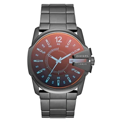 Afbeelding van Diesel Master Chief herenhorloge met drie wijzers, behuizingsgrootte 44 mm, roestvrij staal, Donkergrijs, Armband