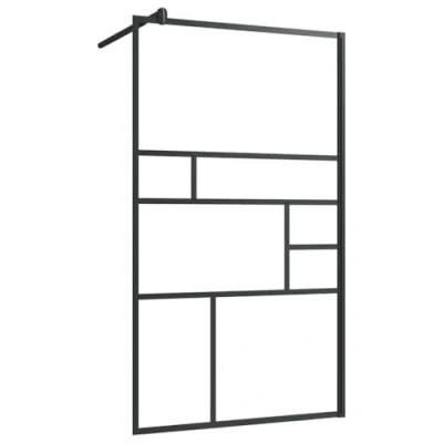 Afbeelding van Inloopdouchewand 90x195 cm ESG glas transparant en zwart