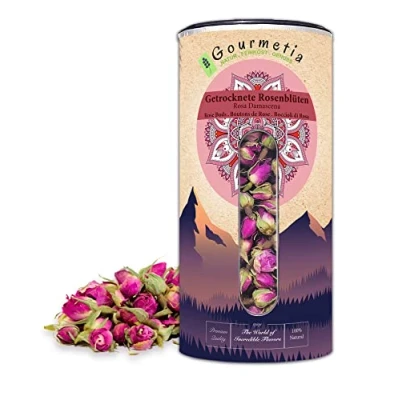 Afbeelding van Gourmetia rozenknoppen 100 g, gedroogde eetbare van Rosa Damascena in premium kwaliteit, g