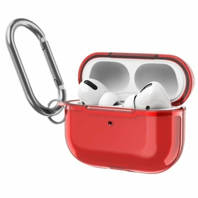 Afbeelding van AirPods Pro / 2 hoesje TPU Split series Rood (transparant) Optimale bescherming voor jouw
