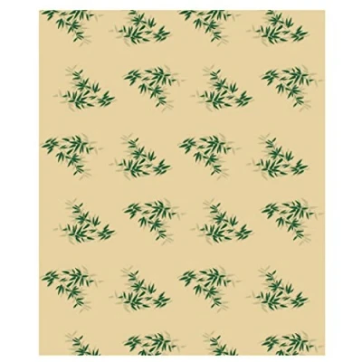 Afbeelding van Vetvrij wikkelpapier of hamburgervellen bruin met bladmotief 31x38cm Inhoud: 1000 stuks