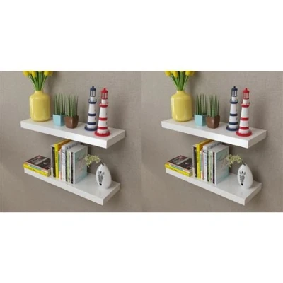 Afbeelding van Wandplanken 4 st 60 cm wit