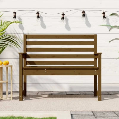 Afbeelding van Tuinbank 109x48x91,5 cm massief grenenhout honingbruin
