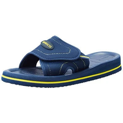 Afbeelding van Beco Badslippers Met Klittenband Unisex Blauw/geel Maat 41