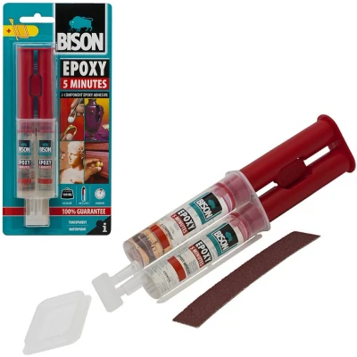 Afbeelding van Bison Epoxy Lijm 2 componenten 5min droogtijd 24ml