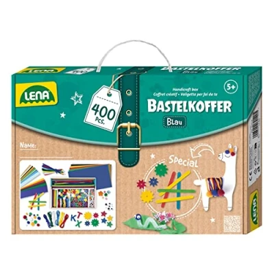 Afbeelding van Lena Creatief Knutselkoffer Blauw 400 onderdelen