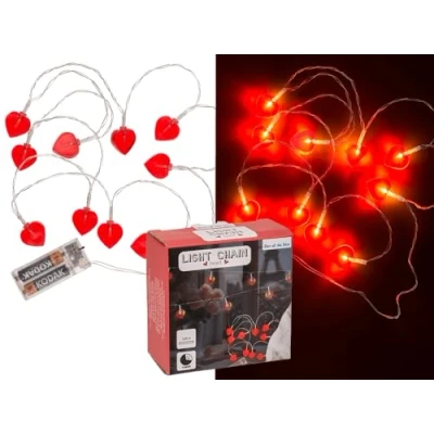 Afbeelding van hartjes slinger Met 10 LED 165 cm verlichting Valentijn versiering