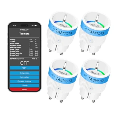 Afbeelding van Tasmota prise NOUS A8T, la plus petite Wi Fi ESP32, mini 10 A avec consommation d&#039;énergie, minuterie, compatible Matter, Alexa, Google Home, Assistant, MQTT, 2,4 G
