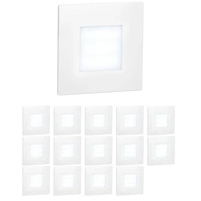 Afbeelding van ledscom.de LED trapverlichting / FEX voor binnen en buiten, vierkant, 85 x mm, koud wit, 15 stuks
