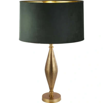 Afbeelding van Searchlight Rye Tafellamp Ø 40 X 70 Cm Antiek Messing, Goud En Groen