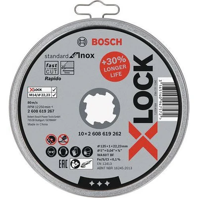 Afbeelding van Bosch Doorslijpschijf x Lock (Expert for Inox + Metal) 125 1 22,2 MM RVS / Metaal