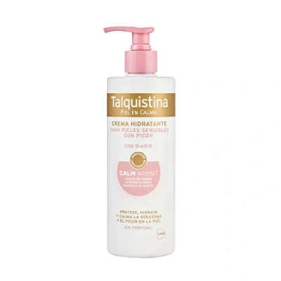 Afbeelding van TALQUISTINA 400 ml vochtinbrengende crème, voor jeukende huid, dagelijks gebruik, langdurige hydratatie, beschermt en kalmeert droogheid, geschikt de gevoelige huid.
