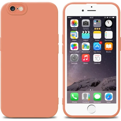 Afbeelding van Cadorabo Hoesje geschikt voor Apple iPhone 6 / 6S in Fluid LICHT ORANJE Beschermhoes gemaakt van flexibel TPU silicone Cover Case