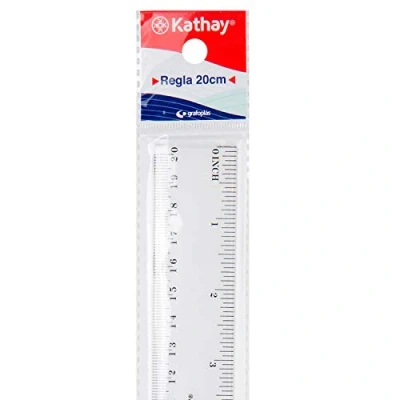 Afbeelding van Kathay 86420100. Kunststof liniaal, 20 cm, transparant, perfect voor schoolgebruik