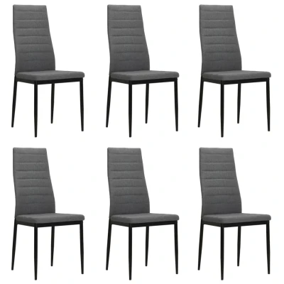 Afbeelding van Eetkamerstoelen 6 st stof lichtgrijs