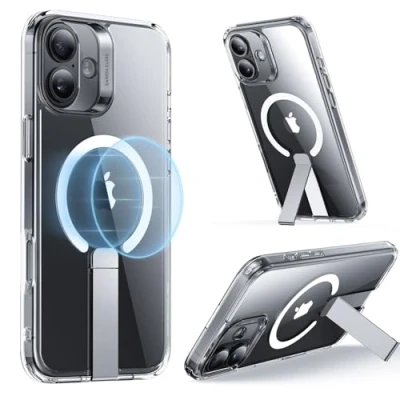 Afbeelding van ESR Hoesje Geschikt voor Apple iPhone 16 Compatibel met MagSafe Boost Flickstand HaloLock Back Cover Standaard Militaire Bescherming Transparant