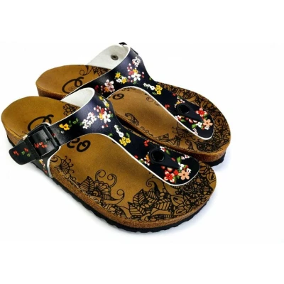Afbeelding van GOBY Flowers Slippers Sandalen Hoge kwaliteit Handmade Maat 36