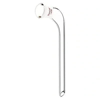 Afbeelding van stonylab 105 graden hoekdistillatieadapter van glas, schuine adapter voor destillatie, borosilicaatglas met 14/20 afdichting en conische afdruipbuis 100 mm laboratorium
