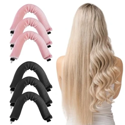 Afbeelding van 6 haarkrulspelden zonder warmte voor lang en medium haar,