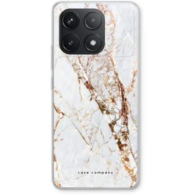 Afbeelding van Case Company® hoesje geschikt voor Xiaomi Redmi K70 Goud marmer Soft Cover Telefoonhoesje Bescherming aan alle Kanten en Schermrand