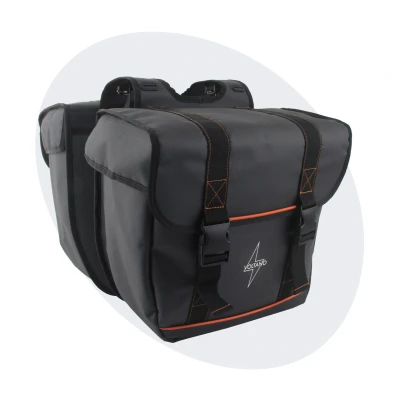 Afbeelding van Voltano Dubbele Fietstas Premium Afgeschuind Zwart 44 Liter