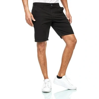 Afbeelding van Smith &amp; Solo Sportshorts voor heren, korte hardloopbroek van katoen, fitnessbermuda en joggen, Chino Zwart, L