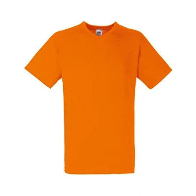 Afbeelding van Fruit Of The Loom Heren Valuegewicht V hals, T shirt met korte mouwen. (Oranje) Maat XL EK WK Olympische Spelen
