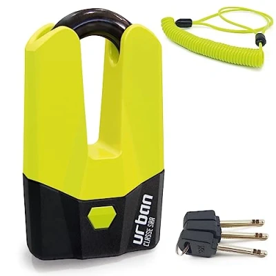 Afbeelding van URBAN U9DY Motorslot Mini U SRA goedgekeurd, maximale veiligheid, volledig getest, vork ø15, dubbele sluiting, zeer veilig slot, universeel slot voor motorfiets, scooter, fiets