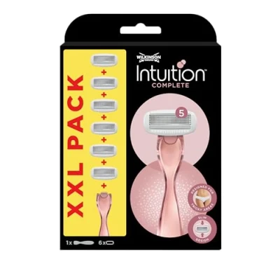 Afbeelding van Wilkinson Sword Intuition Complete Scheermes Voordeelverpakking XXL Navulmesjes 6 stuks met Houder