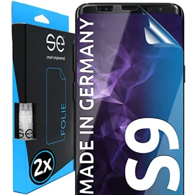 Afbeelding van 3D Screenprotector voor Samsung Galaxy S9 [2 stuks smart engineered] Volledig dekkende, transparante screenprotector, vriendelijk beschermhoesjes, Geen glas maar TPU folie