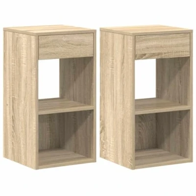 Afbeelding van vidaXL Nachtkastjes 2 st met lade 35x34x66,5 cm sonoma eikenkleurig