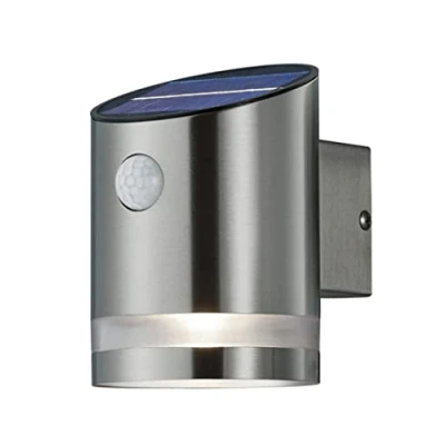 Afbeelding van REALITY SALTA Wandlamp Nikkel mat incl. 1x SMD 3W Bewegingssensor Solar Zonne energie Buitenverlichting IP44