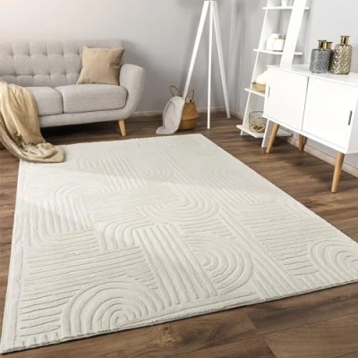 Afbeelding van Paco Home Vloerkleed Woonkamer Laagpolig Patroon Scandinavisch Boho Geometrisch 80x150 cm