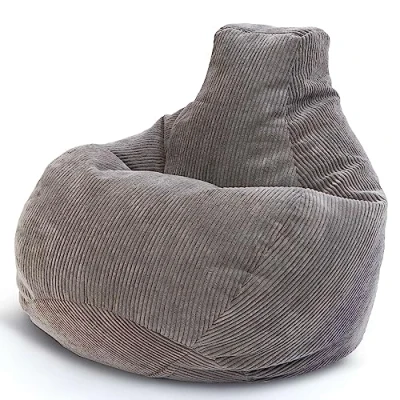 Afbeelding van Green Bean® Zitzak met rugleuning, 80 x 90 cm, gamingstoel vulling van 230 liter, geribbelde stof, vloerkussen, relaxstoel, gamingstoel, groen