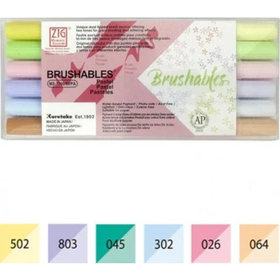 Afbeelding van Zig Brushables Pastel 6 colors set