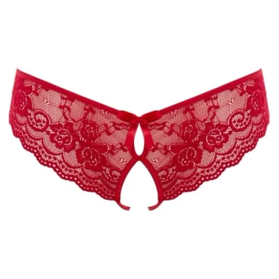 Afbeelding van Kanten Slip met Open Kruis Rood