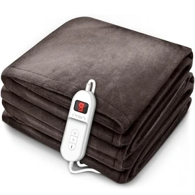 Afbeelding van Sinnlein® Elektrische deken bruin fleece warmte elektrisch verwarmde XXL verwarmingsdeken 160 x 120 cm automatisch uitschakelen knuffeldeken timerfunctie 9 temperatuurniveaus wasbaar tot 40 C digitaal display