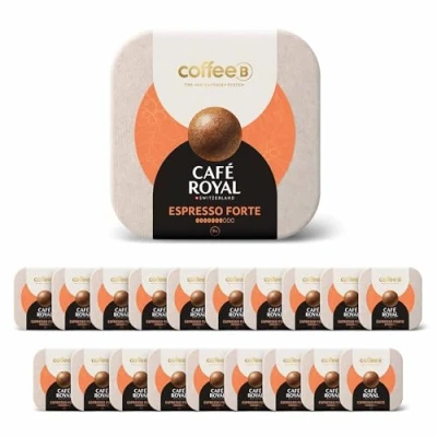 Image de 180 Coffee Balls Espresso Forte Boules de Café haut gamme 100% compostable Spécialement conçues pour l&#039;utilisation la machine à CoffeB by Royal
