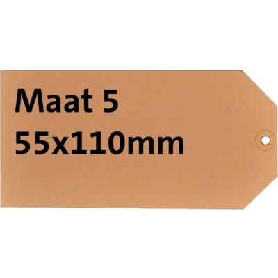Afbeelding van Label karton nr5 200gr 55x110mm chamois 1000stuks