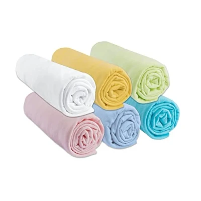 Afbeelding van Easy Dort, 6 hoeslakens, 50 x 100 cm, kinderbed, 100% katoen, jersey, meerkleurig, rekbaar en ademend, gezonde slaap, Oeko Tex, geproduceerd in Europa (50 cm)