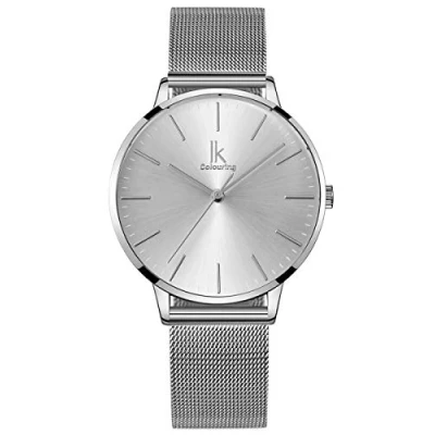 Afbeelding van Alienwork IK Minimalistisch dameshorloge, mesh, ultraplat
